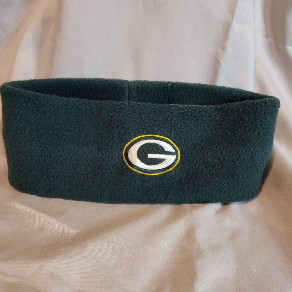 Green Bay Packers NFL Game Day Fleece Headband Ear Warmer Dark Green Embroidered